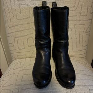 Dior Black Leather Moto Boots